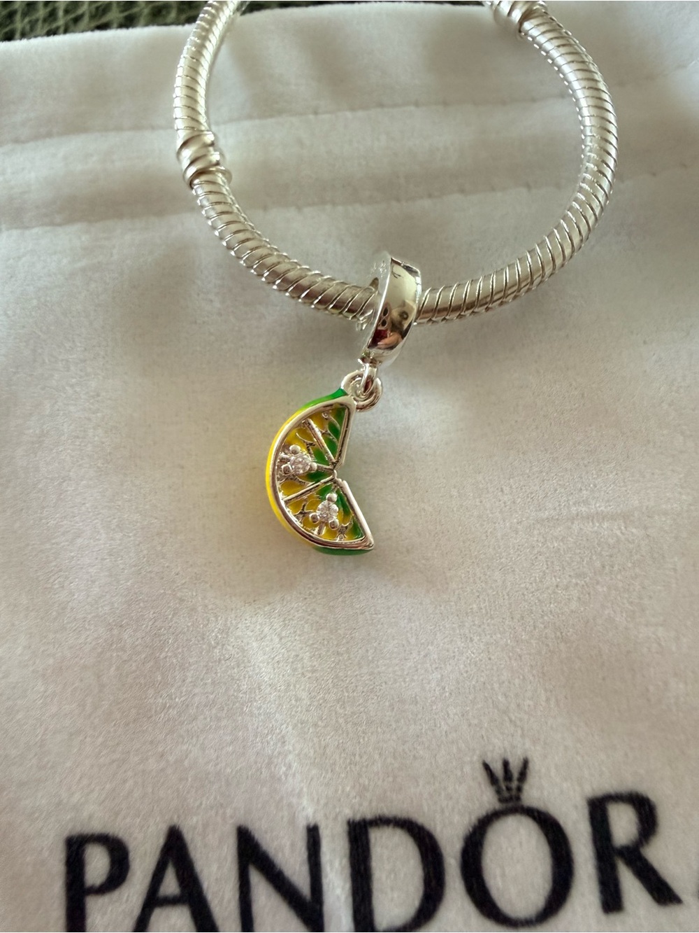 Pandora Lemon Slice Sparkling Fruit Dangle Charm